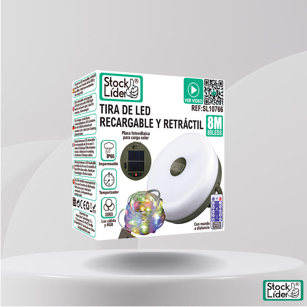 Tira de LED recargable y retráctil