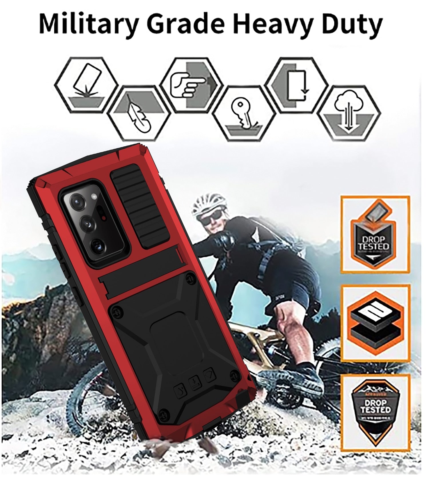 With Bracket+Full Protective For Samsung S21 Plus Ultra Samsung Note 20 Ultra Case Kickstand Dual Layer Protective Shockproof-4